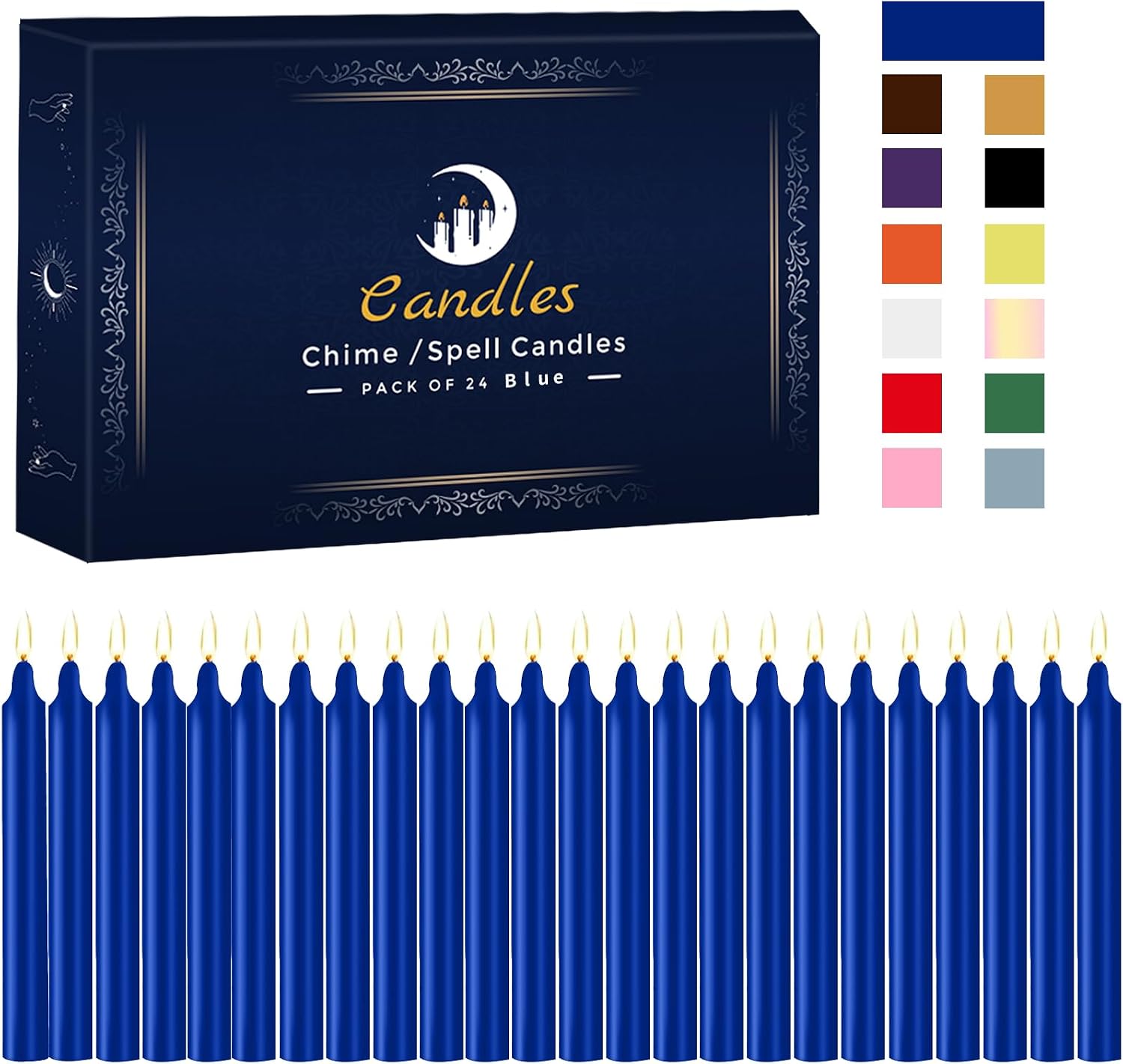 Blue chime candles in a multi-candle pack