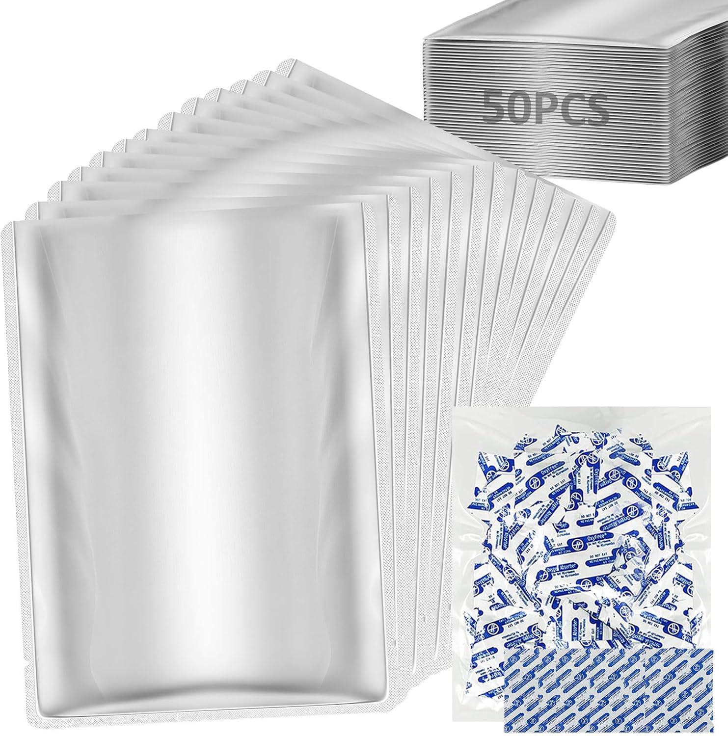 One-gallon Mylar bags with oxygen absorbers